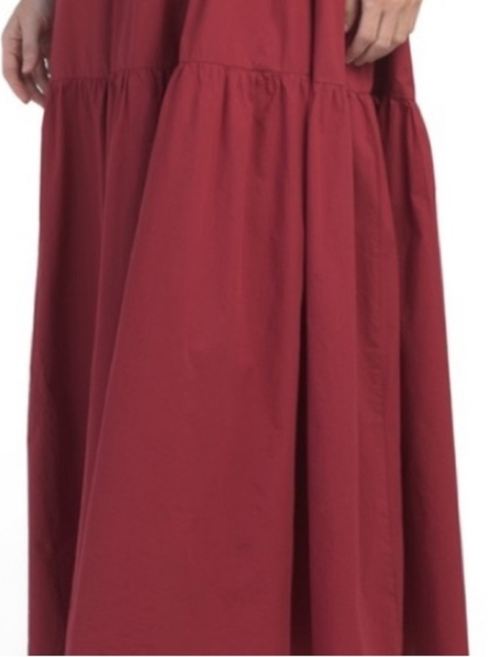 NWT BEYOND WORDS Short Puff Sleeve Smocked Tied Back Tiered Maxi Dress - Picture 4 of 5